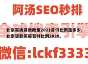 北京买房贷款政策2021首付比例是多少,北京贷款买房首付比例2020。