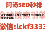 北京房贷首付比例,北京房贷首付比例最新政策 刺激消费。