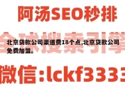 北京贷款公司渠道费18个点,北京贷款公司免费加盟。