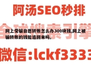 网上受骗自愿转账怎么办300块钱,网上被骗转账的钱能追回来吗。