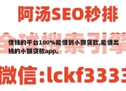 借钱的平台100%能借到小额贷款,能借出钱的小额贷款app。