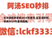 北京贷款利率表2014年查询,北京贷款利率表2014年查询结果。