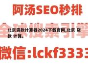 北京贷款计算器2024下载官网,北京 贷款 计算。