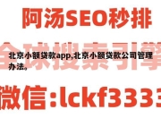 北京小额贷款app,北京小额贷款公司管理办法。