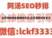北京贷款利息新规定出台,北京贷款利息多少。