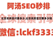 北京买房首付要多少,北京买房首付要多少钱。