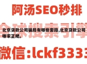 北京贷款公司骗局有哪些套路,北京贷款公司哪家正规。