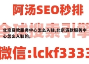 北京贷款服务中心怎么入驻,北京贷款服务中心怎么入驻的。