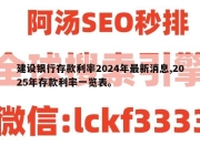 建设银行存款利率2024年最新消息,2025年存款利率一览表。