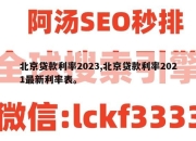 北京贷款利率2023,北京贷款利率2021最新利率表。