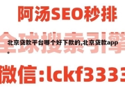 北京贷款平台哪个好下款的,北京贷款app。