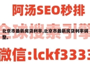 北京市最新房贷利率,北京市最新房贷利率调整。