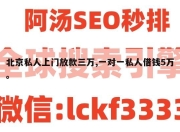 北京私人上门放款三万,一对一私人借钱5万。