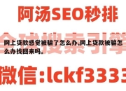网上贷款感觉被骗了怎么办,网上贷款被骗怎么办找回来吗。
