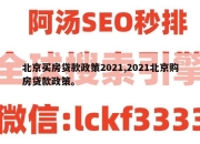 北京买房贷款政策2021,2021北京购房贷款政策。