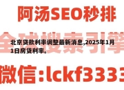 北京贷款利率调整最新消息,2025年1月1日房贷利率。
