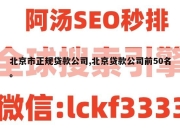 北京市正规贷款公司,北京贷款公司前50名。