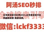 北京房贷首付比例2023,北京房贷首付比例最新政策 刺激消费。