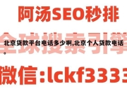 北京贷款平台电话多少啊,北京个人贷款电话。