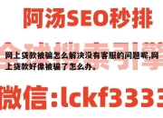 网上贷款被骗怎么解决没有客服的问题呢,网上贷款好像被骗了怎么办。