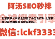北京贷款公司被全部抓了会怎么样吗,北京贷款公司全国接单有被骗的吗。