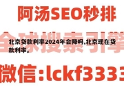 北京贷款利率2024年会降吗,北京现在贷款利率。