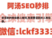 求贷款的微信群二维码,有需要贷款的人微信群。