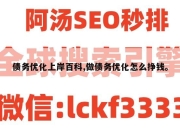 债务优化上岸百科,做债务优化怎么挣钱。
