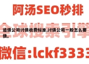 追债公司讨债收费标准,讨债公司一般怎么要债。
