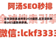 北京贷款基准利率2020最新,北京贷款利率2021最新利率表。