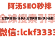 北京买房首付得多少,北京买房首付多少最低。