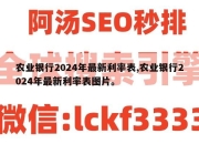 农业银行2024年最新利率表,农业银行2024年最新利率表图片。