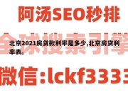 北京2021房贷款利率是多少,北京房贷利率表。