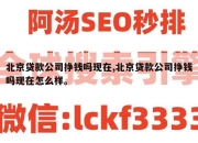 北京贷款公司挣钱吗现在,北京贷款公司挣钱吗现在怎么样。