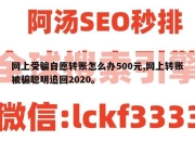 网上受骗自愿转账怎么办500元,网上转账被骗聪明追回2020。