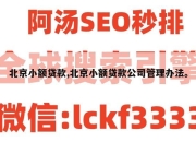 北京小额贷款,北京小额贷款公司管理办法。